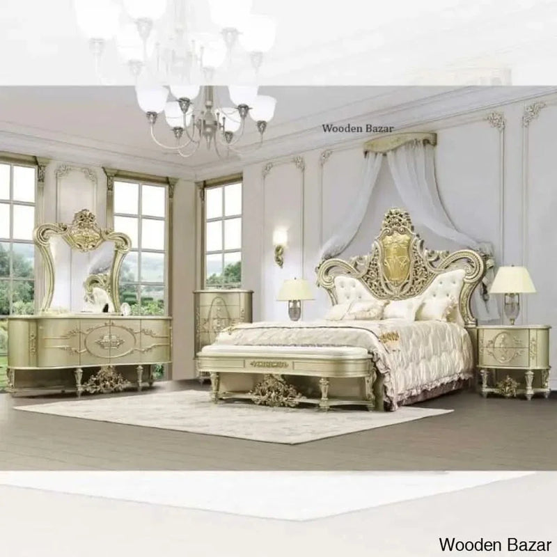 Luxurious Opera Carved Royal Bedroom Set - Exquisite Style