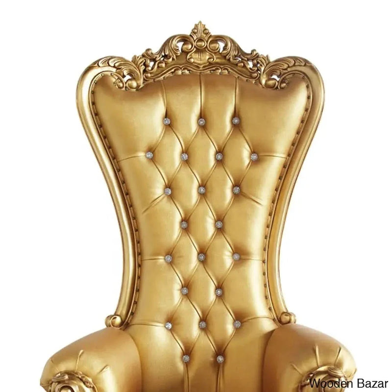 Luxury Golden Throne Wedding Chair - High Back Royal Dining