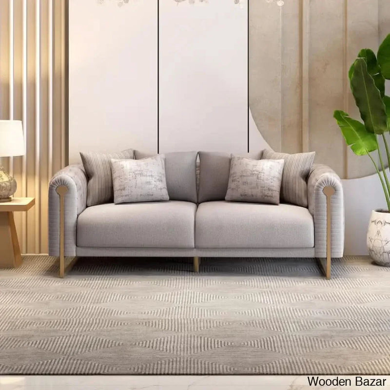 Luxury Velvet Sofa Set 3+3+1 Elegant Beige With Stylish and Comfortable Sitting