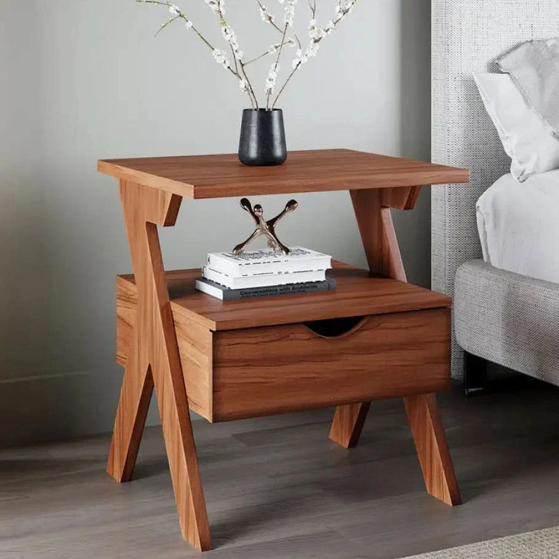 Malak Bedside Table In Walnut Finish