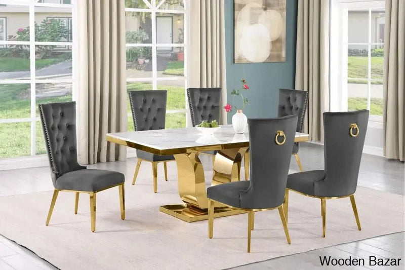 Marble Top Pedestal Dining Set exclusive design