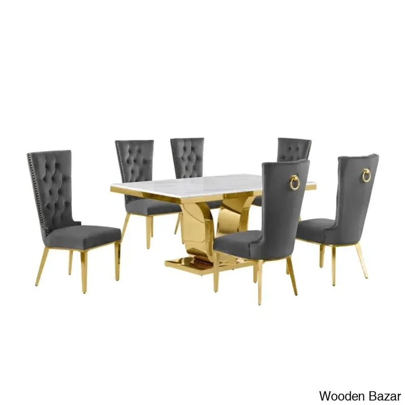 Marble Top Pedestal Dining Set exclusive design