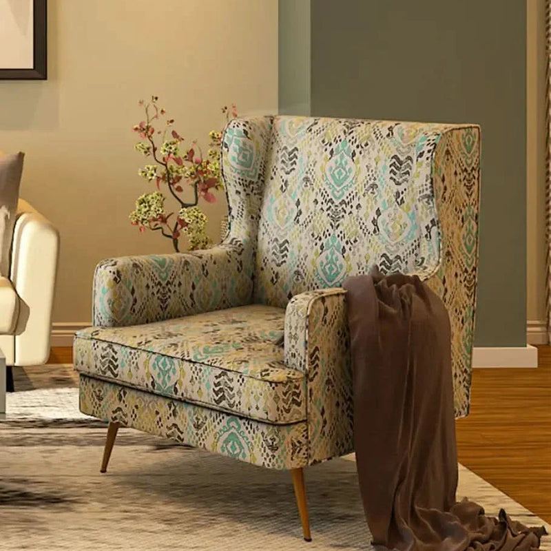 Maria Wing Chair In Multicolor - Craft Decor