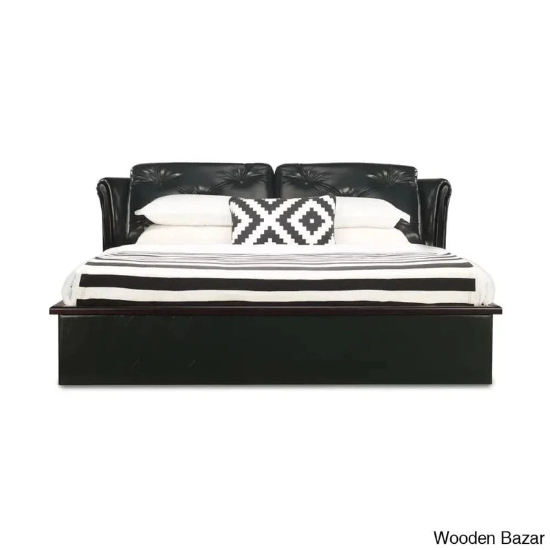 Mariono Queen Size Bed in Upholstered Style with Hydraulic Storage