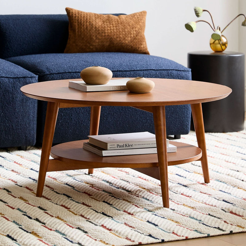 Wajender Mid-Century Round Coffee Table - Craft Decor