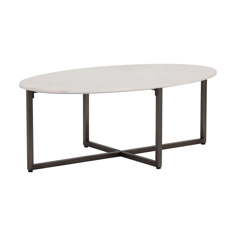Pivoted Minimal Marble & Steel Coffee Table - Craft Decor