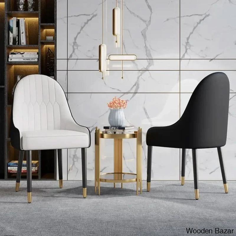 Modern PU Leather Dining Room Chairs with Metal Legs - Craft Decor
