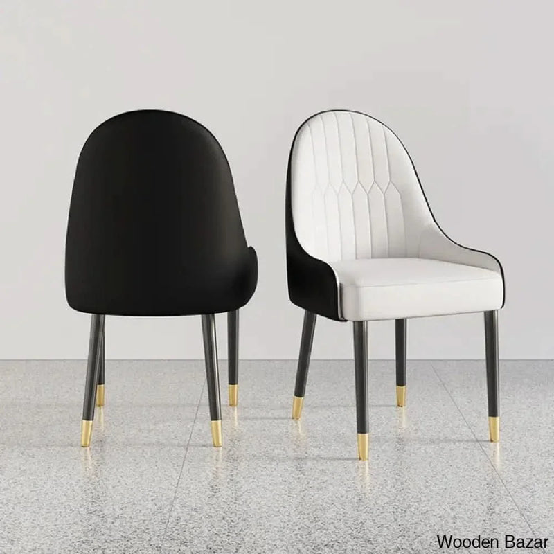 Modern PU Leather Dining Room Chairs with Metal Legs - Craft Decor