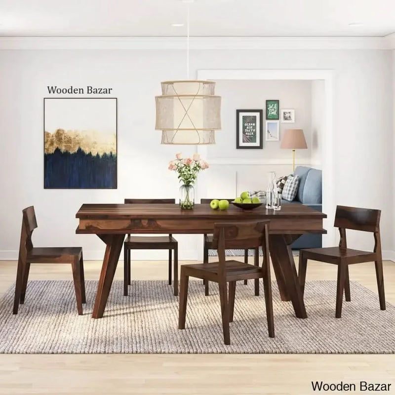 Modern Rectangular Dining Table with 6 Seats - Craft Decor