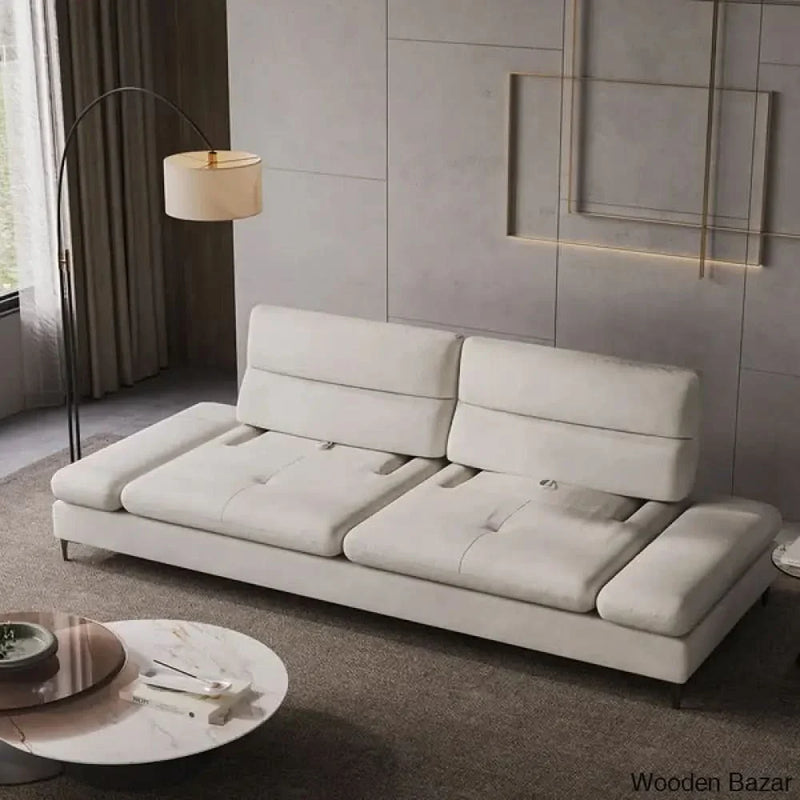 Modern Velvet Extra Deep Seat 4 Seater Sofa - Wooden Bazar