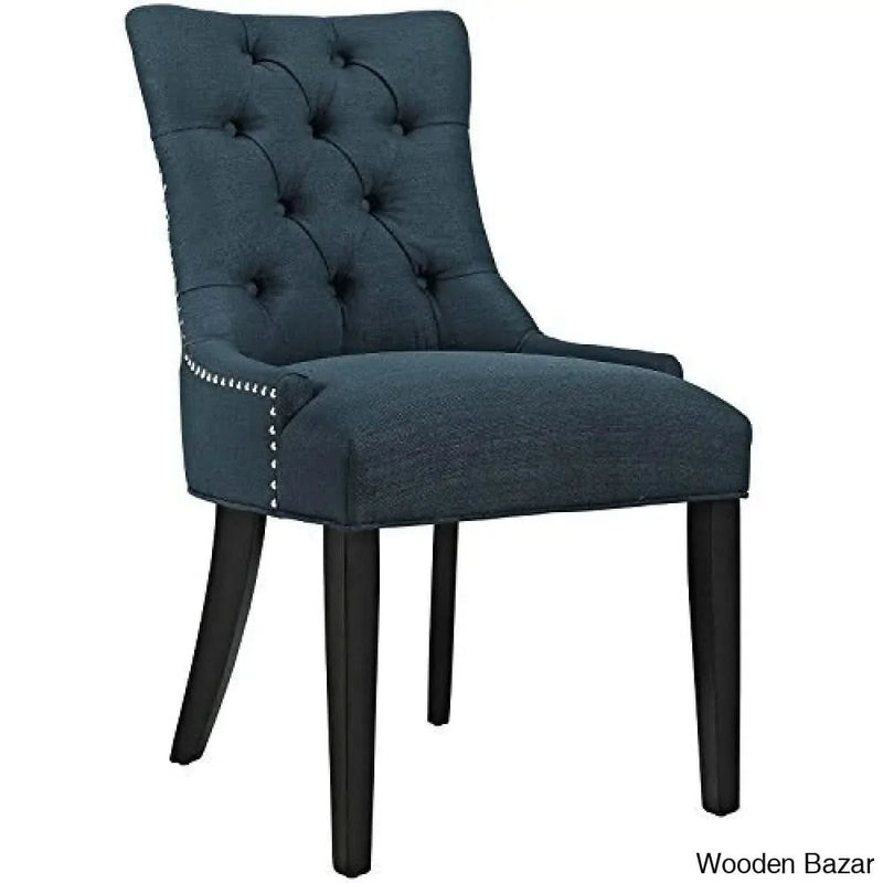 Modway Regent Modern Elegant Button-Tufted Upholstered Fabric with Nailhead Trim, Dining Side Chair, Azure