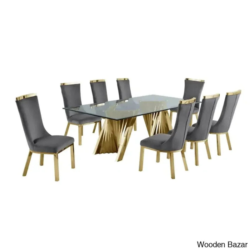 Nekki 8 Seater Double Pedestal Dining Set - Craft Decor