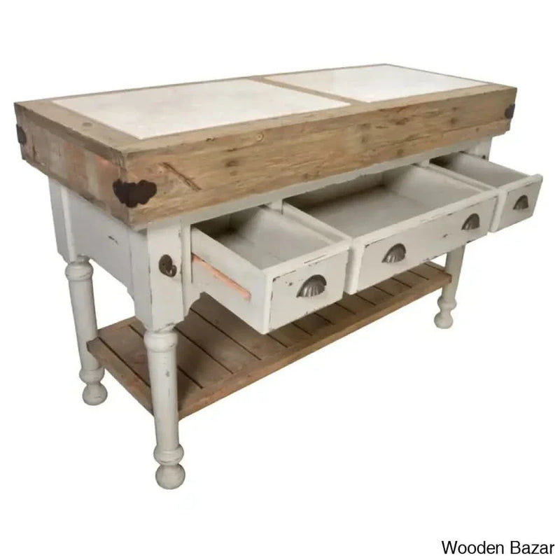 Nella Marble Top Kitchen Island Kitchen trolley cart cabinet kitchen island with storage