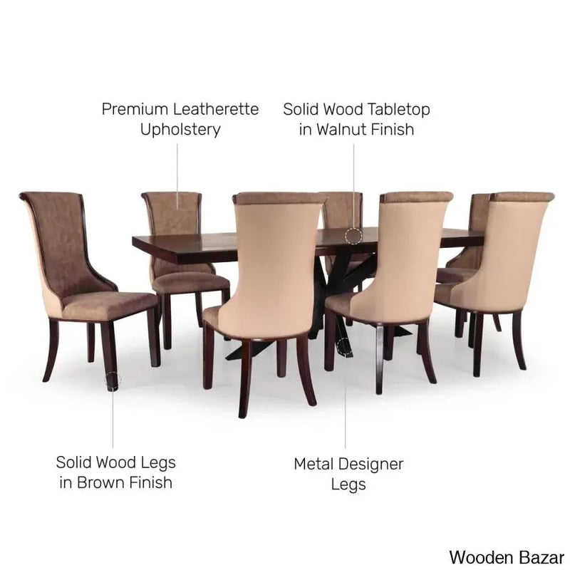 New 8 Seater Dining Set in Solid wood- Craft Decor