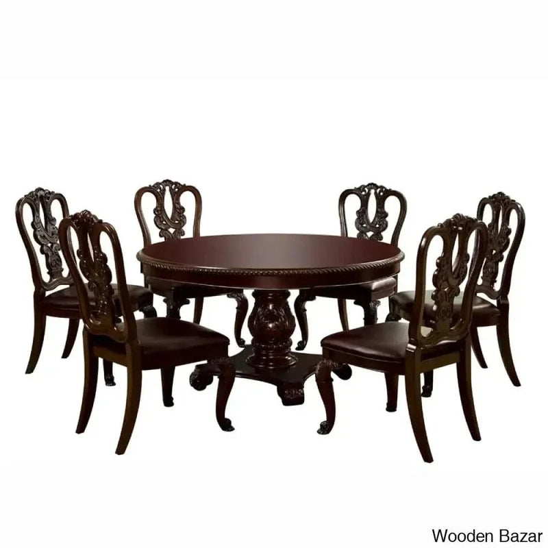 New Classic 6 Seater Dining Set in Pedestal - Craft Decor