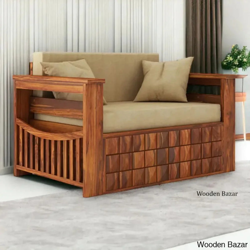 NEW WOODEN 2 SEATER SOFA CUM BED EVOSOFA - Craft Decor