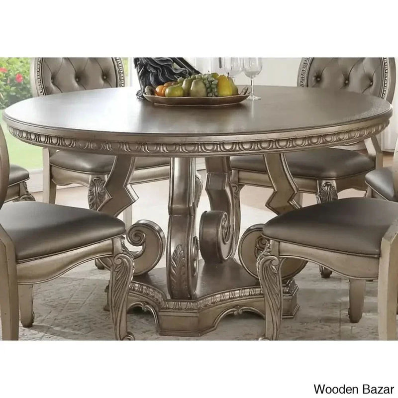 Onam New 6 Seater Pedestal Dining Set Including table (7 Piece)