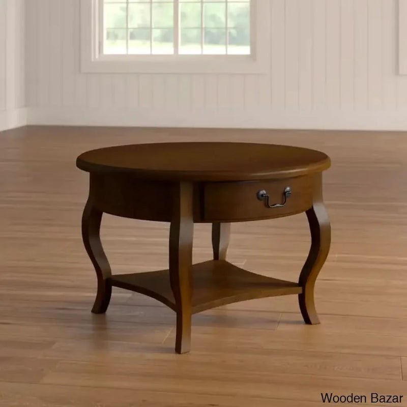 Pearce Round Solid Wood Coffee and Center Table