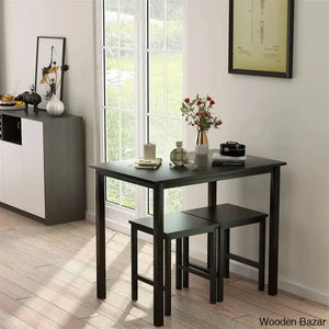 Porren New 2 Seater Dining Table Set - Craft Decor Black/Black/Black