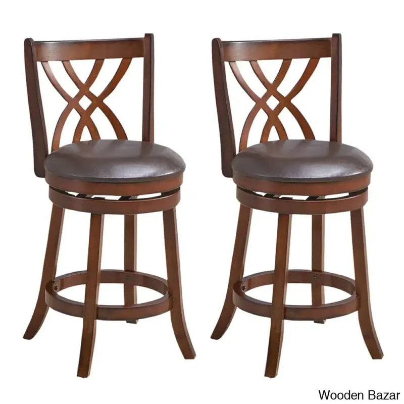 Redy Barrel Studio Swivel Counter and bar Stool Height Dining Pub Chairs with Rubber Wood Legs