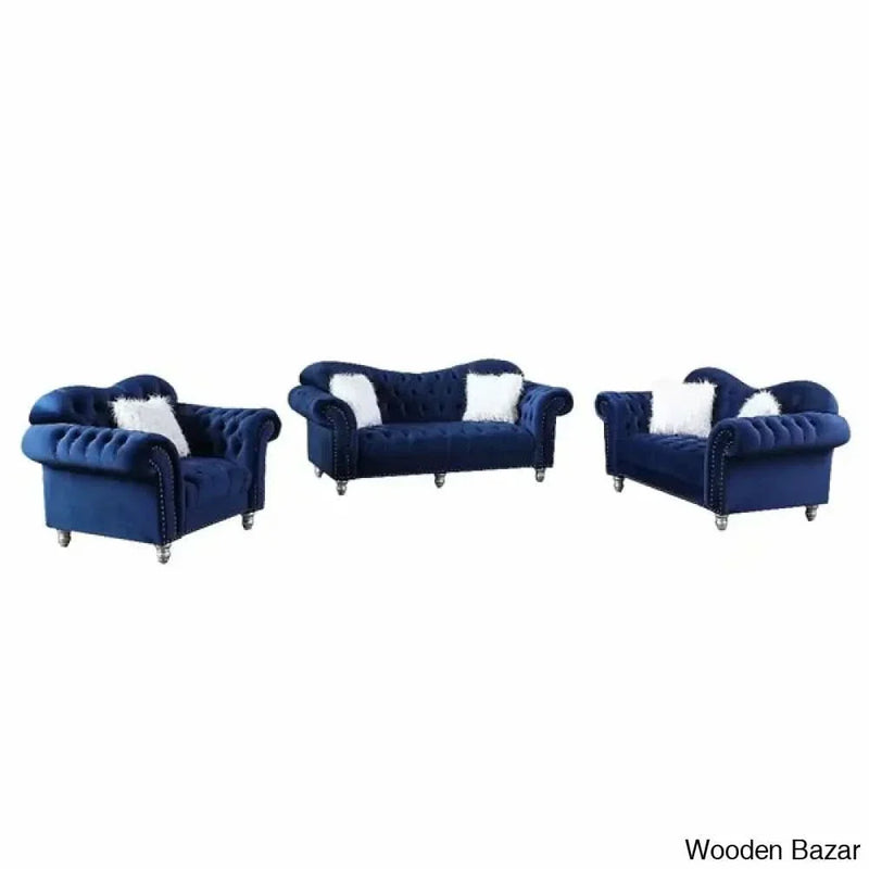 Riascos 3 Piece Velvet Living Room Set