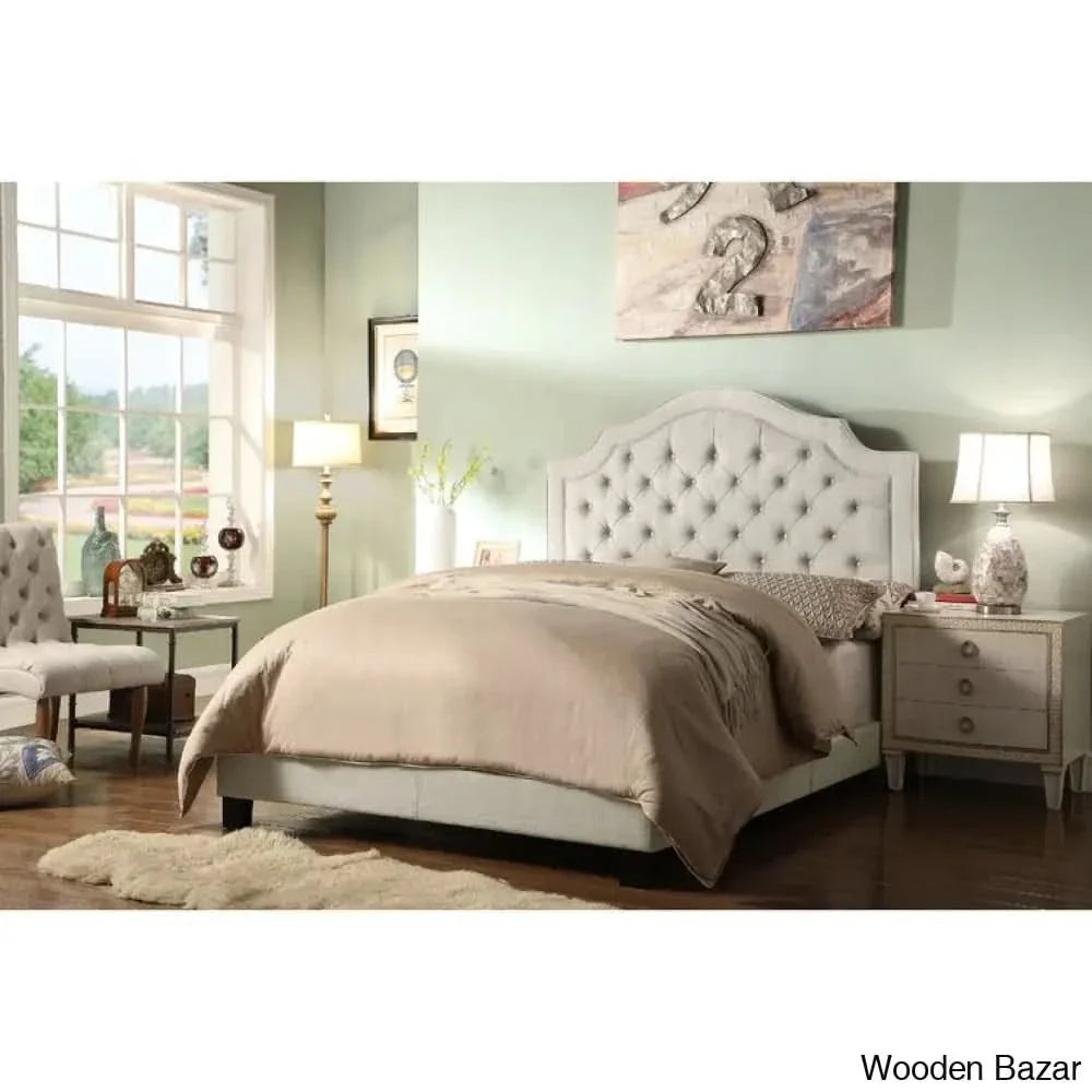 Rico Tufted Upholstered Low Profile Standard Bed