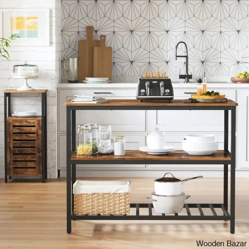 Riggle Kitchen Island Kitchen trolley cart cabinet kitchen island with storage