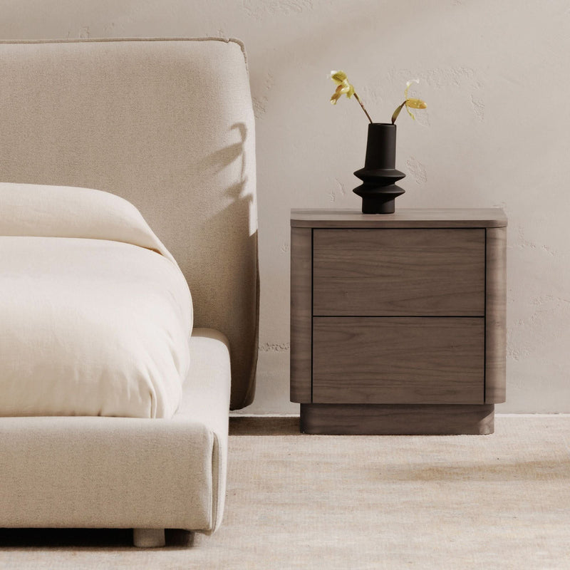 Corex Curved Oak Pedestal Bedside table - Craft Decor