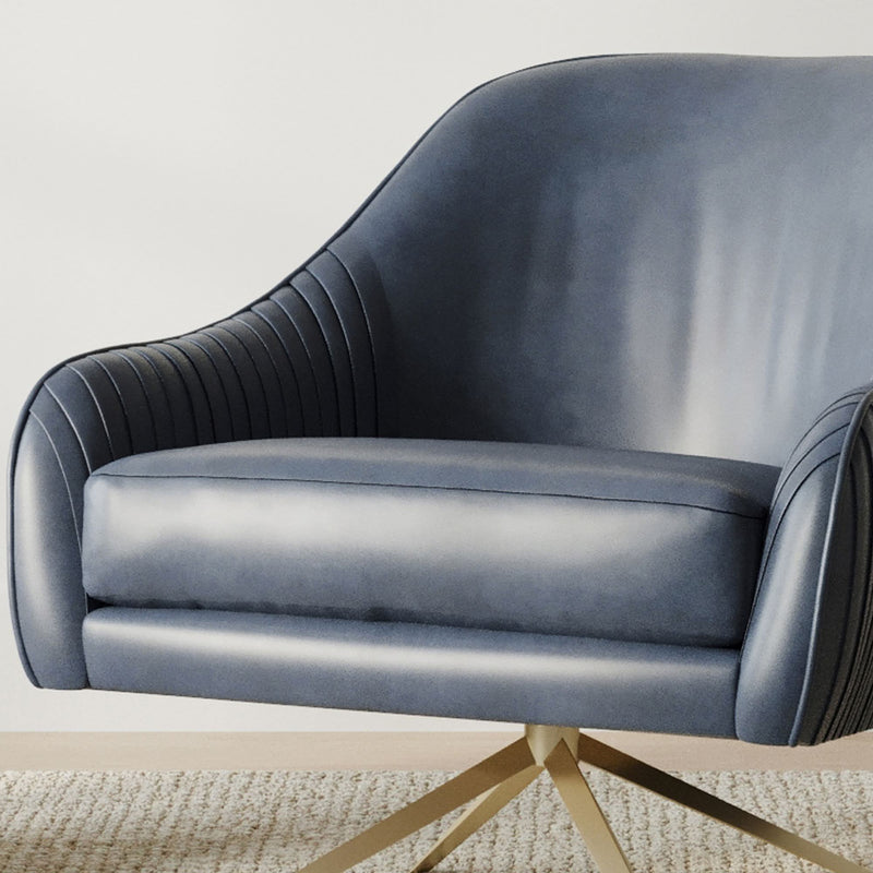 Liviaan Leather Swivel Chair - Craft Decor