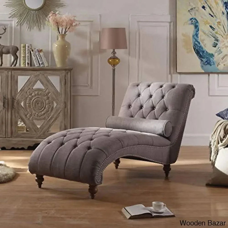 Rosevera Teofila Tufted Chaise Lounge Chair, Standard, Gray