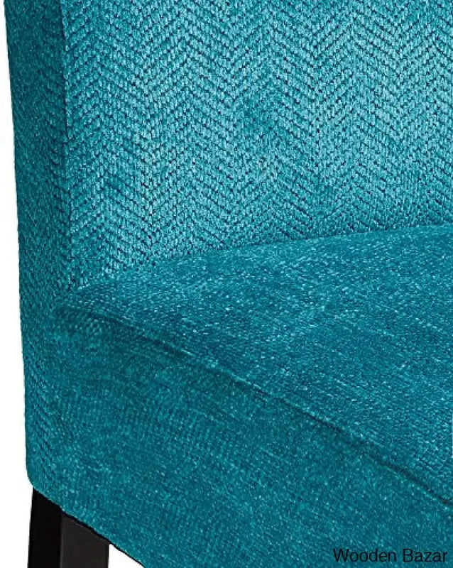Roundhill Furniture Pisano Teal Blue Fabric Armless Contemporary Accent Chair with Kidney Pillow, Single