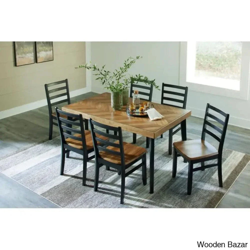 Rustorn 6 Seater New Dining Table Set ( Set of 7 Piece ) - Craft Decor