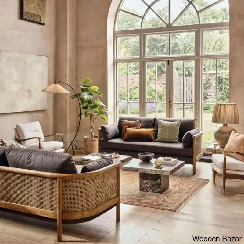 Sadie Modish Solid Wood Fabric Sofa in Perfect Fusion of Modern Elegance and Lasting Comfort