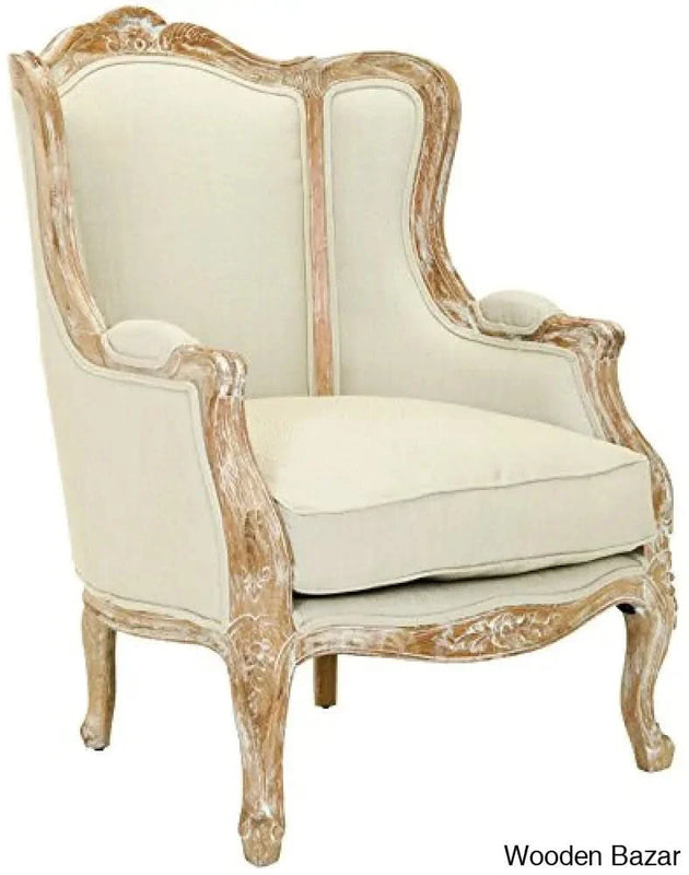 Safavieh Mercer Collection Fallon Natural Linen Wing Chair
