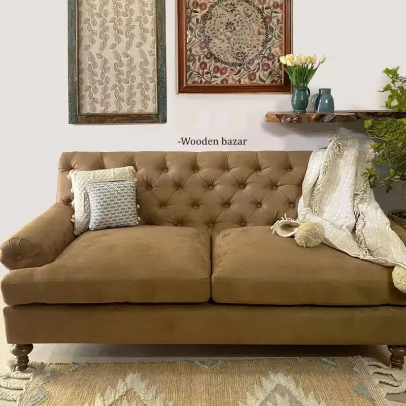 Sand Dune Elegance: Embrace Luxury with the Off Sand Velvet Sofa/Couch