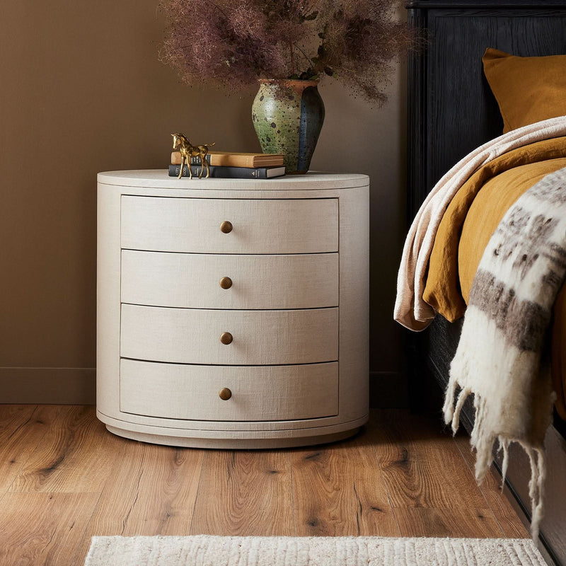 Celpox Modern Bedside Table In Oval Shape - Craft Decor