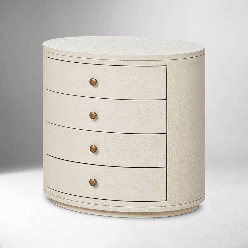 Celpox Modern Bedside Table In Oval Shape - Craft Decor