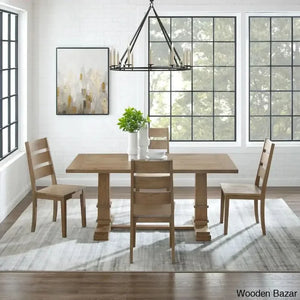 Shillong New Trestle Dining Set For Modern Living - Craft Decor 4 Seater