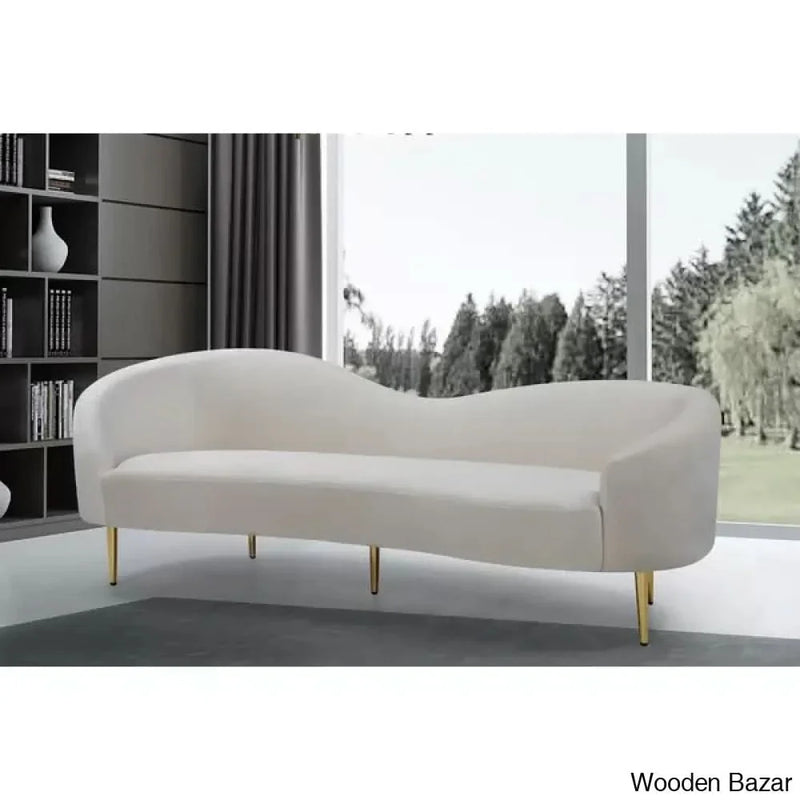 Shurtz 85.5'' Velvet Curved Sofa