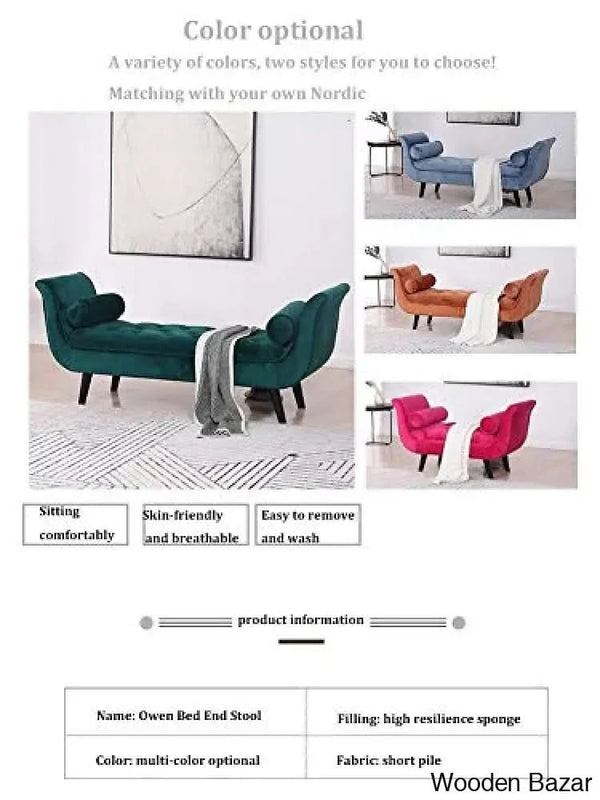 Sofa Bench,Velvet Window Seat Upholstered Bench Bedroom Lounge Bench Bed End Seat Stool Sofa Bench Footstool Seat for Home Living Room, 120x50x65cm