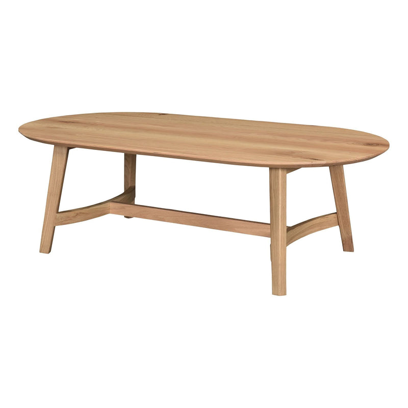 Yepex Solid Oak Oval Coffee Table - Craft Decor