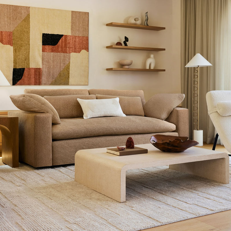 Renner Painted Raffia Low Coffee Table - Craft Decor