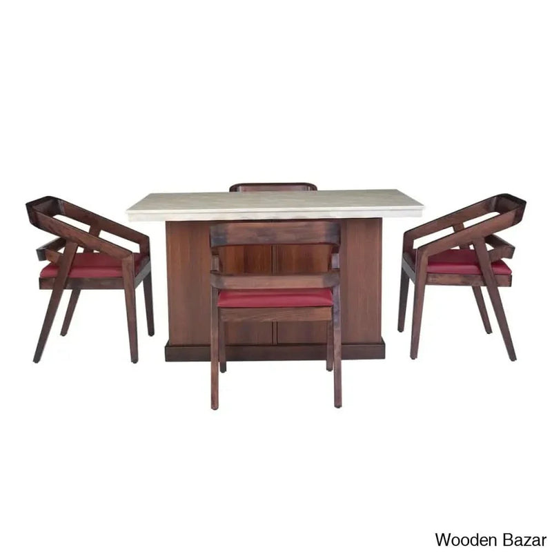 Sophia 4 Seater Premium Dining Set With Marble Top