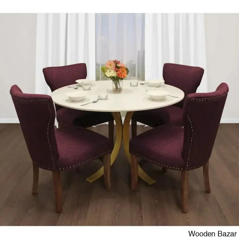 Special 4 Seater Dining Table Set With Marble Top
