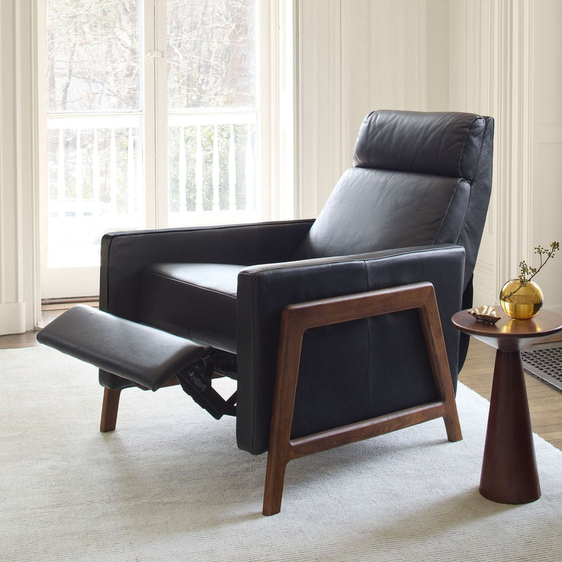 Eazer Wood-Framed Leather Recliner - Craft Decor