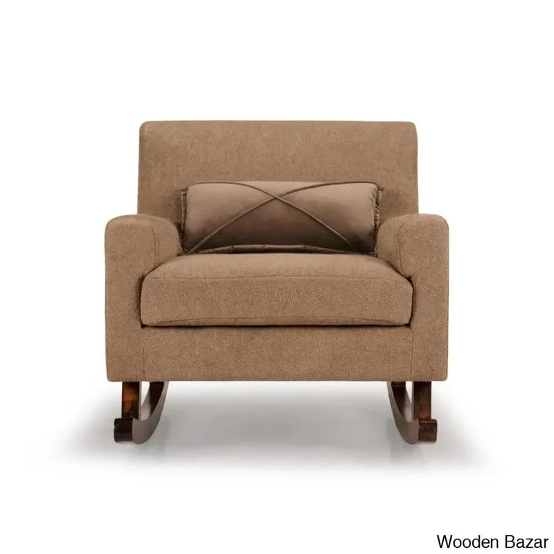 Steve Rocking Chair in Brown Color With Cushion - Craft Decor