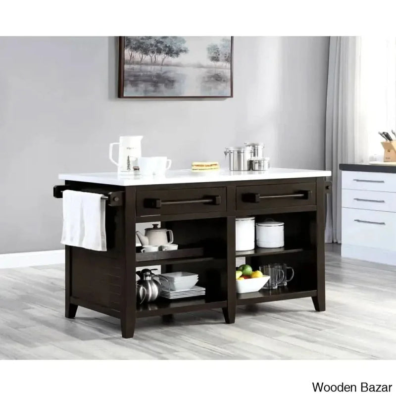 Strattenburg Marble Top Kitchen Island Kitchen trolley cart cabinet kitchen island with storage