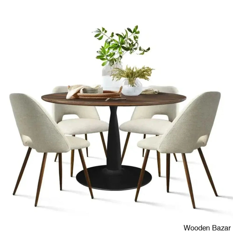 Syster Latest 4 Seater New Pedestal Dining Set - Craft Decor