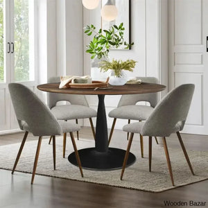 Syster Latest 4 Seater New Pedestal Dining Set - Craft Decor Gray