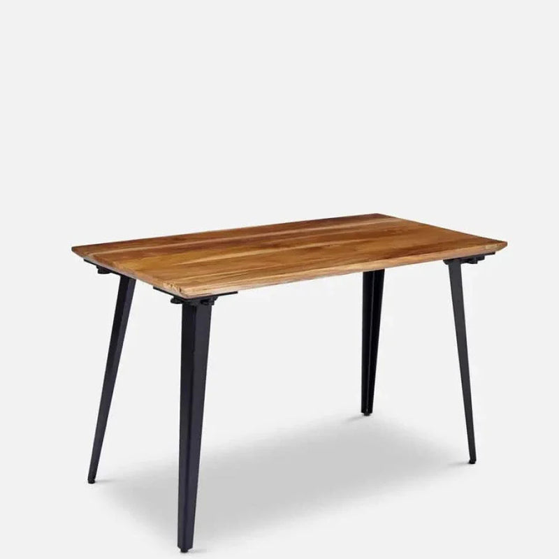 Takeshi Solid Teak Wood Desk in Black Legs